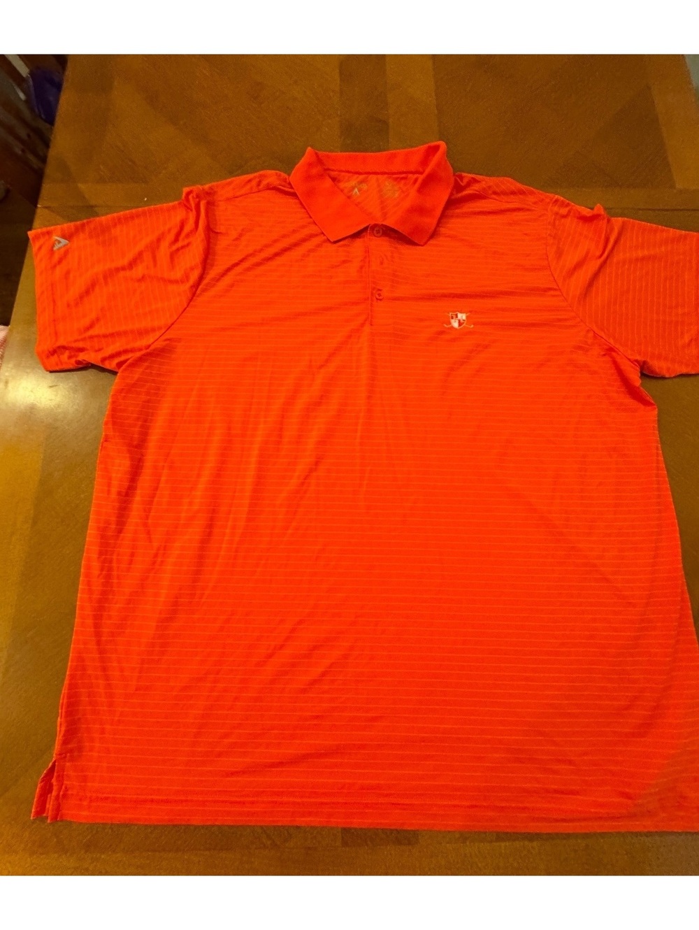 Antigua Men's XXL Orange Polo Shirt with Subtle Stripe Pattern 625